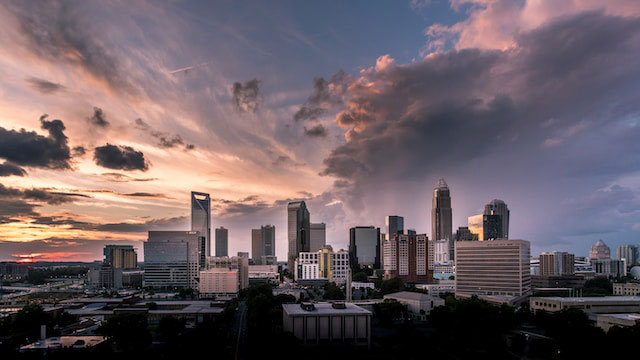 Aerial view of downtown Charlotte, North Carolina